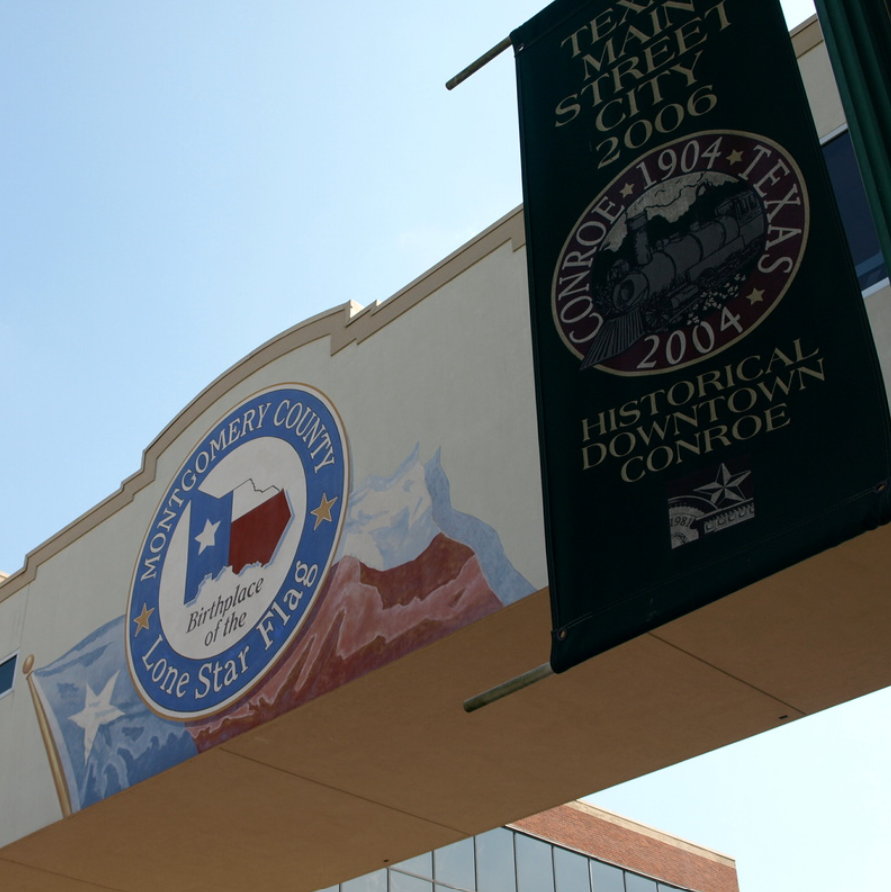 Historical Downtown Conroe TX, Montgomery County, Birthplace of the Lone Star Flag — child custody attorney Conroe TX