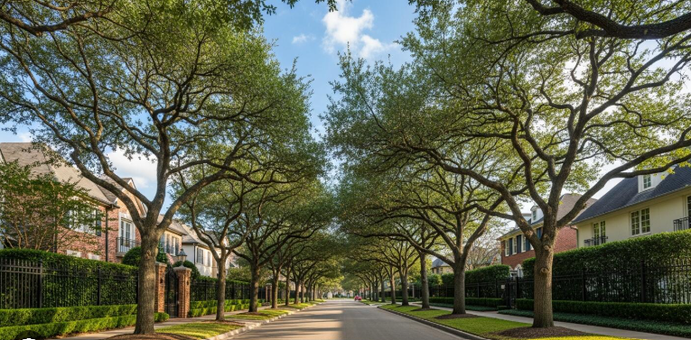 River Oaks Boulevard Houston Texas tree-canopied street — child custody attorney Houston TX serving River Oaks high-conflict custody cases